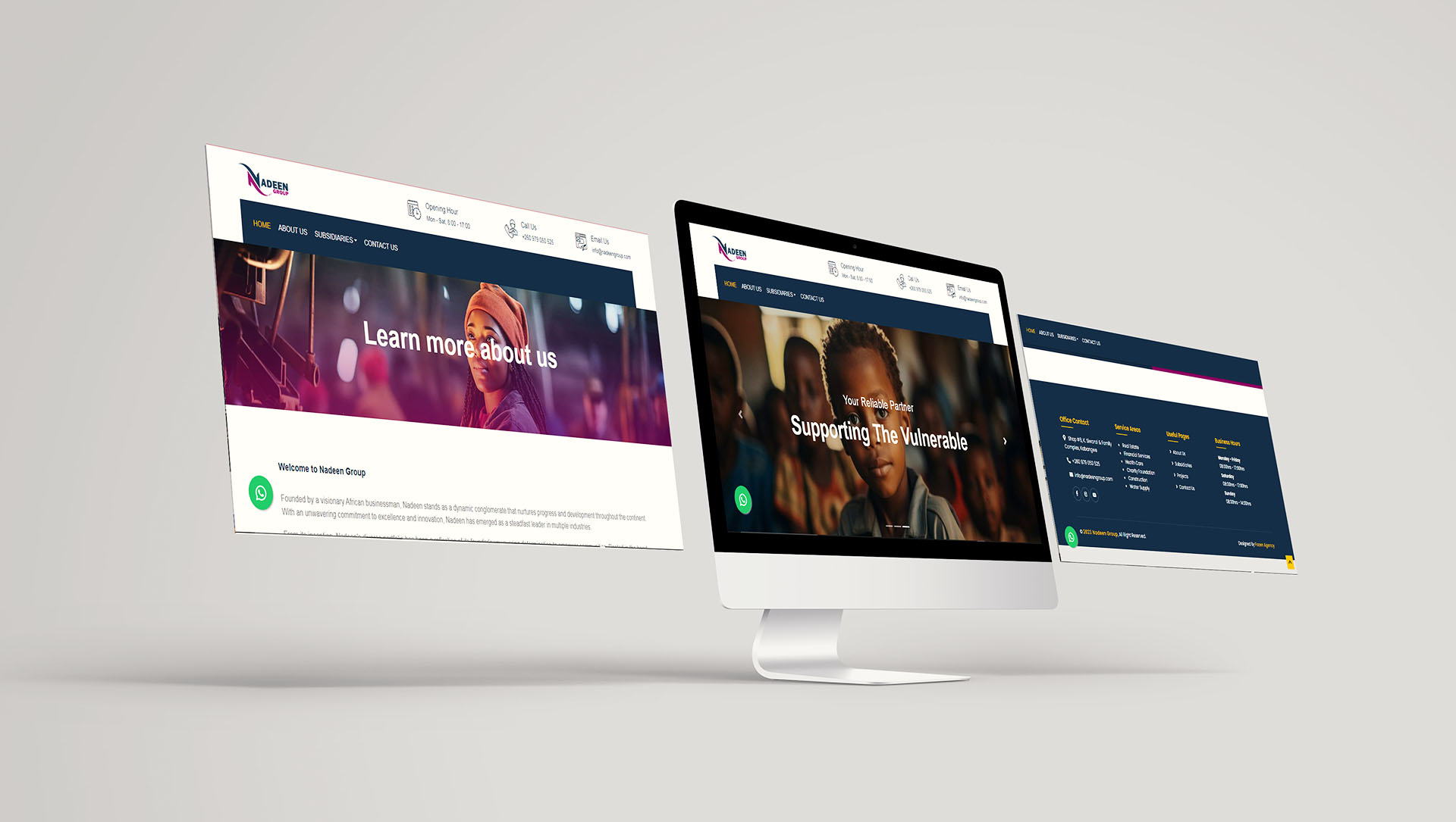 Nadeen Group - Multiple web responsive  screens